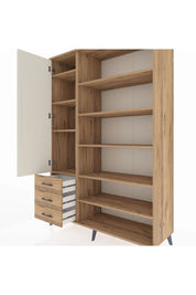 Hyperion Dolap 9 Raflı 3 Çekmeceli 3 Kapaklı 132x44x195 Çam-Aytaşı/Çam