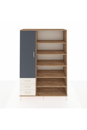 Hyperion Dolap 9 Raflı 3 Çekmeceli 3 Kapaklı 132x44x195 Çam-Antrasit/Aytaşı