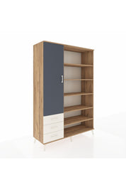 Hyperion Dolap 9 Raflı 3 Çekmeceli 3 Kapaklı 132x44x195 Çam-Antrasit/Aytaşı
