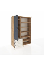 Hyperion Dolap 9 Raflı 3 Çekmeceli 3 Kapaklı 132x44x195 Çam-Antrasit/Aytaşı