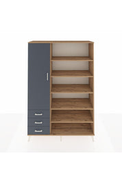 Hyperion Dolap 9 Raflı 3 Çekmeceli 3 Kapaklı 132x44x195 Çam-Antrasit/Antrasit