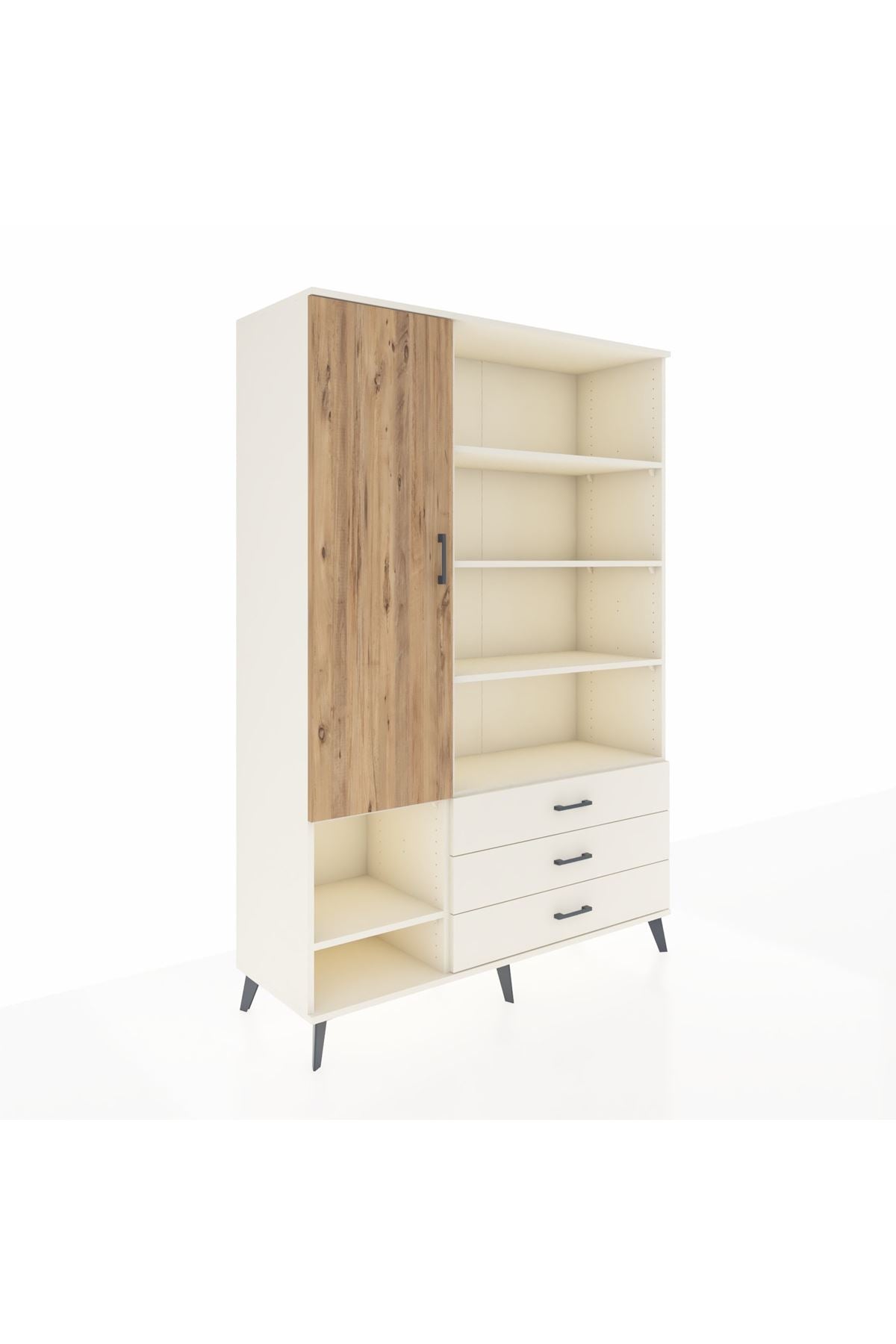 Hyperion Dolap 9 Raflı 3 Çekmeceli Tek Kapaklı  132x44x195 Aytaşı-Çam/Aytaşı