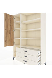 Hyperion Dolap 9 Raflı 3 Çekmeceli Tek Kapaklı  132x44x195 Aytaşı-Çam/Aytaşı