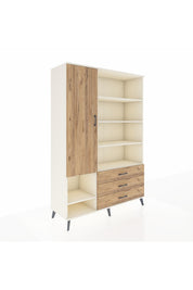 Hyperion Dolap 9 Raflı 3 Çekmeceli Tek Kapaklı  132x44x195 Aytaşı-Çam/Çam