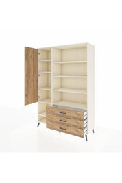 Hyperion Dolap 9 Raflı 3 Çekmeceli Tek Kapaklı  132x44x195 Aytaşı-Çam/Çam