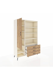 Hyperion Dolap 9 Raflı 3 Çekmeceli Tek Kapaklı  132x44x195 Aytaşı-Çam/Çam