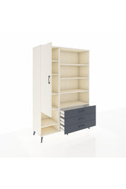 Hyperion Dolap 9 Raflı 3 Çekmeceli Tek Kapaklı  132x44x195 Aytaşı-Aytaşı/Antrasit