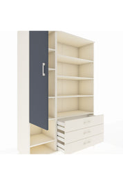 Hyperion Dolap 9 Raflı 3 Çekmeceli Tek Kapaklı  132x44x195 Aytaşı-Antrasit/Aytaşı