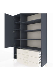 Hyperion Dolap 9 Raflı 3 Çekmeceli Tek Kapaklı  132x44x195 Antrasit-Antrasit/Aytaşı