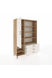 Hyperion Dolap 9 Raflı 3 Çekmeceli Tek Kapaklı  132x44x195 Çam-Aytaşı/Aytaşı