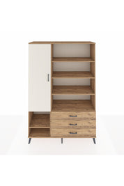 Hyperion Dolap 9 Raflı 3 Çekmeceli Tek Kapaklı  132x44x195 Çam-Aytaşı/Çam