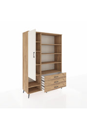 Hyperion Dolap 9 Raflı 3 Çekmeceli Tek Kapaklı  132x44x195 Çam-Aytaşı/Çam