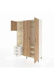 Hyperion Dolap 6 Raflı 3 Çekmeceli Tek Askılı 132x44x195 Aytaşı-Çam/Aytaşı