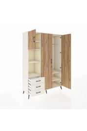 Hyperion Dolap 6 Raflı 3 Çekmeceli Tek Askılı 132x44x195 Aytaşı-Çam/Aytaşı