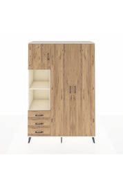 Hyperion Dolap 6 Raflı 3 Çekmeceli Tek Askılı 132x44x195 Aytaşı-Çam/Çam