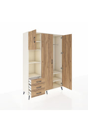 Hyperion Dolap 6 Raflı 3 Çekmeceli Tek Askılı 132x44x195 Aytaşı-Çam/Çam