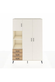 Hyperion Dolap 6 Raflı 3 Çekmeceli Tek Askılı 132x44x195 Aytaşı-Aytaşı/Çam