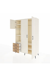 Hyperion Dolap 6 Raflı 3 Çekmeceli Tek Askılı 132x44x195 Aytaşı-Aytaşı/Çam