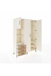 Hyperion Dolap 6 Raflı 3 Çekmeceli Tek Askılı 132x44x195 Aytaşı-Aytaşı/Çam