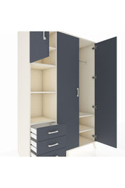 Hyperion Dolap 6 Raflı 3 Çekmeceli Tek Askılı 132x44x195 Aytaşı-Antrasit/Antrasit