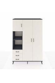 Hyperion Dolap 6 Raflı 3 Çekmeceli Tek Askılı 132x44x195 Antrasit-Aytaşı/Aytaşı