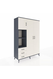 Hyperion Dolap 6 Raflı 3 Çekmeceli Tek Askılı 132x44x195 Antrasit-Aytaşı/Aytaşı