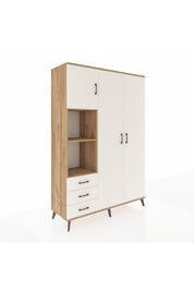 Hyperion Dolap 6 Raflı 3 Çekmeceli Tek Askılı 132x44x195 Çam-Aytaşı/Aytaşı