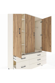 Hyperion Dolap 5 Raflı 5 Çekmeceli Tek Askılı 132x44x195 Aytaşı-Çam/Aytaşı