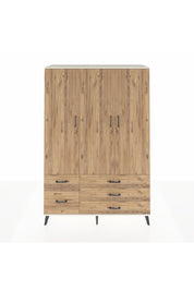 Hyperion Dolap 5 Raflı 5 Çekmeceli Tek Askılı 132x44x195 Aytaşı-Çam/Çam