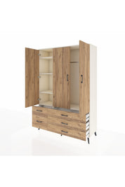 Hyperion Dolap 5 Raflı 5 Çekmeceli Tek Askılı 132x44x195 Aytaşı-Çam/Çam