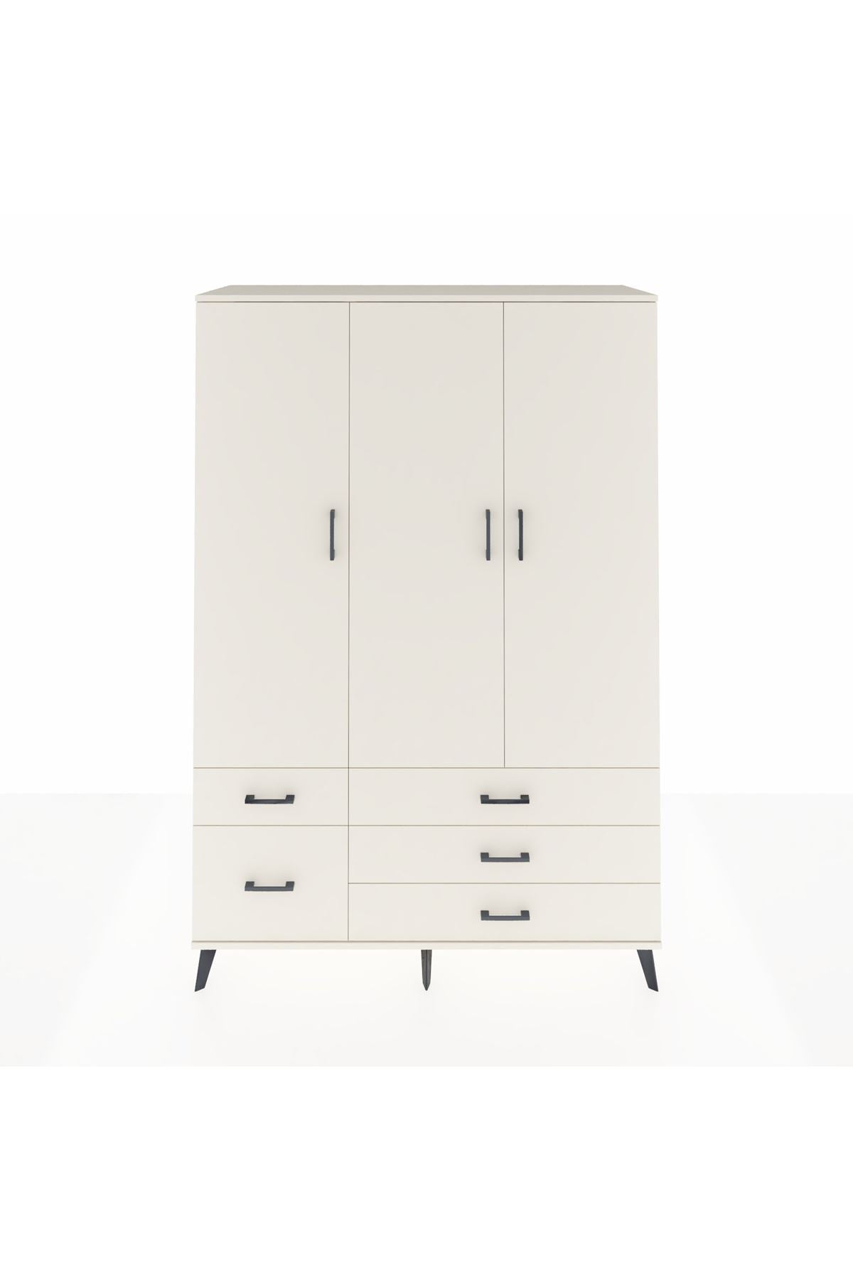 Hyperion Dolap 5 Raflı 5 Çekmeceli Tek Askılı 132x44x195 Aytaşı-Aytaşı/Aytaşı