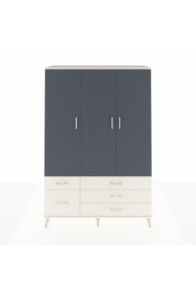 Hyperion Dolap 5 Raflı 5 Çekmeceli Tek Askılı 132x44x195 Aytaşı-Antrasit/Aytaşı