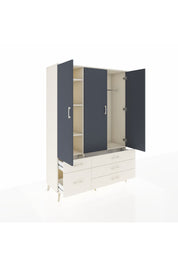 Hyperion Dolap 5 Raflı 5 Çekmeceli Tek Askılı 132x44x195 Aytaşı-Antrasit/Aytaşı