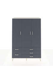 Hyperion Dolap 5 Raflı 5 Çekmeceli Tek Askılı 132x44x195 Aytaşı-Antrasit/Antrasit