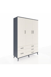 Hyperion Dolap 5 Raflı 5 Çekmeceli Tek Askılı 132x44x195 Antrasit-Aytaşı/Aytaşı