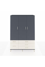 Hyperion Dolap 5 Raflı 5 Çekmeceli Tek Askılı 132x44x195 Antrasit-Antrasit/Aytaşı