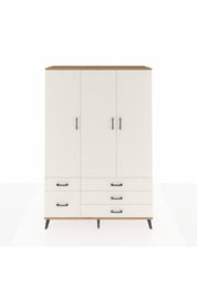 Hyperion Dolap 5 Raflı 5 Çekmeceli Tek Askılı 132x44x195 Çam-Aytaşı/Aytaşı