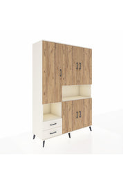 Hyperion Dolap 10 Raflı 2 Çekmeceli 5 Kapaklı 132x44x195 Aytaşı-Çam/Aytaşı
