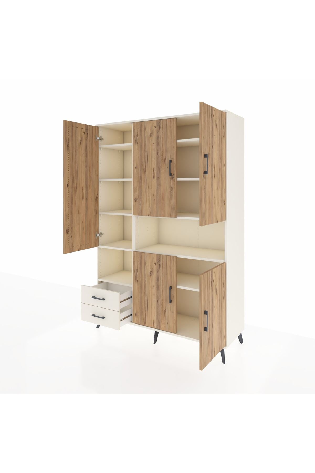 Hyperion Dolap 10 Raflı 2 Çekmeceli 5 Kapaklı 132x44x195 Aytaşı-Çam/Aytaşı