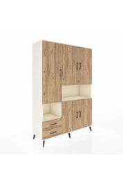 Hyperion Dolap 10 Raflı 2 Çekmeceli 5 Kapaklı 132x44x195 Aytaşı-Çam/Çam