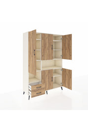 Hyperion Dolap 10 Raflı 2 Çekmeceli 5 Kapaklı 132x44x195 Aytaşı-Çam/Çam