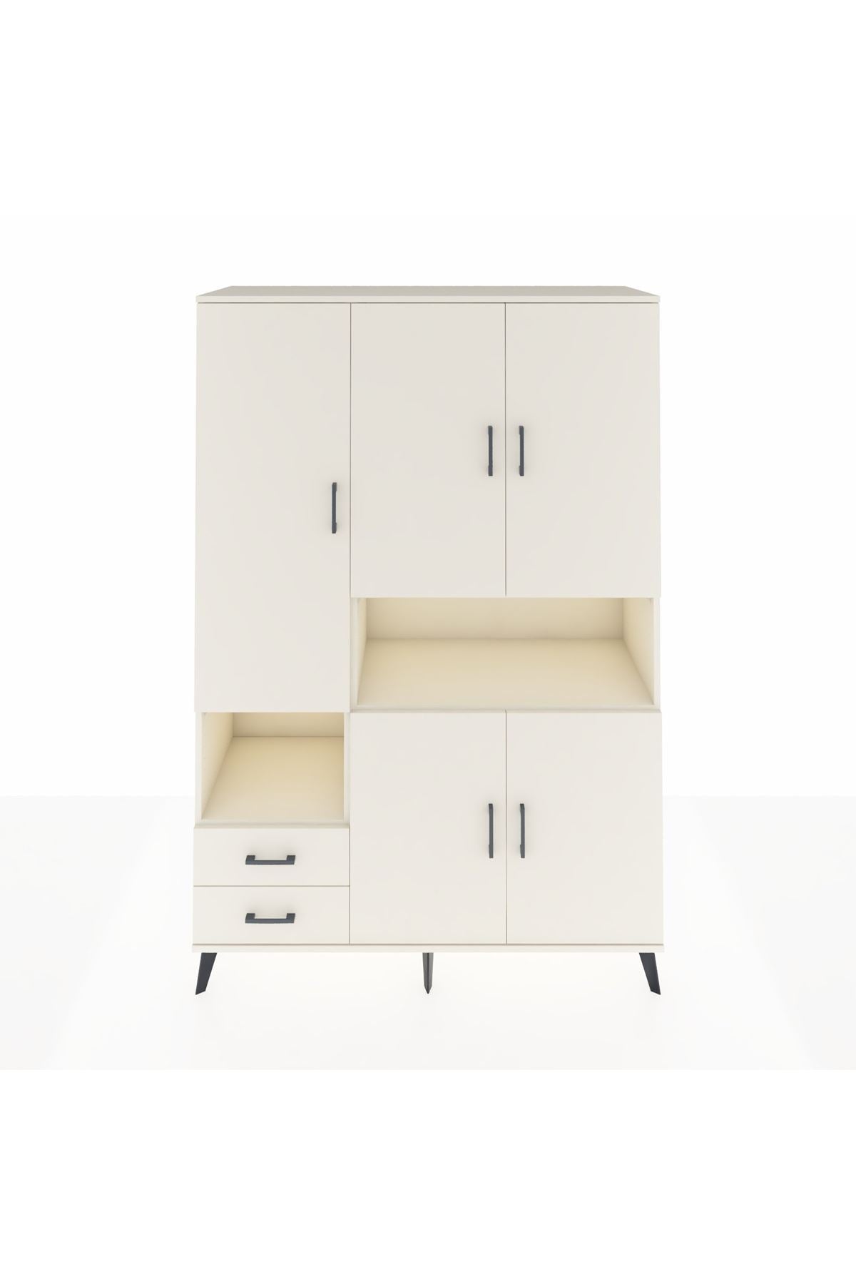 Hyperion Dolap 10 Raflı 2 Çekmeceli 5 Kapaklı 132x44x195 Aytaşı-Aytaşı/Aytaşı