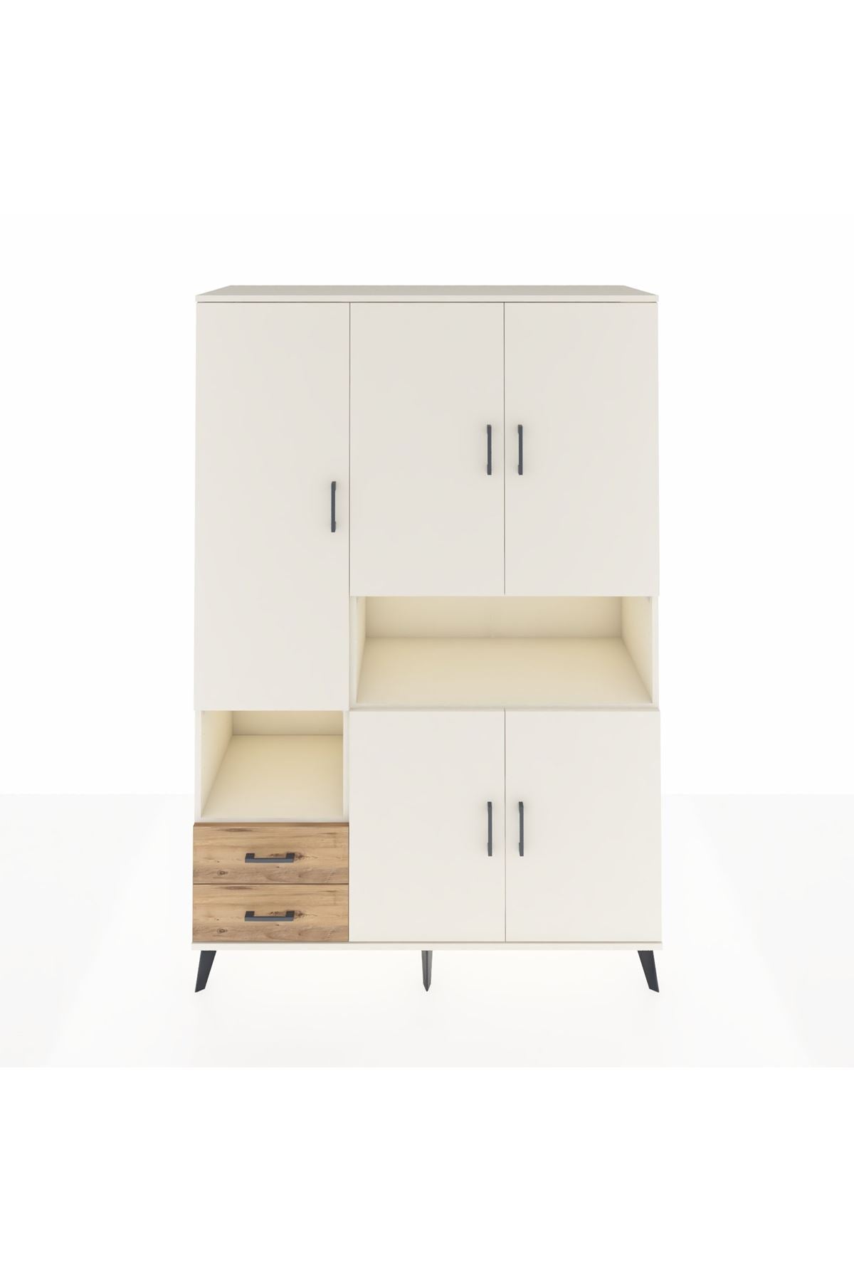 Hyperion Dolap 10 Raflı 2 Çekmeceli 5 Kapaklı 132x44x195 Aytaşı-Aytaşı/Çam