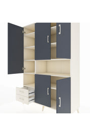 Hyperion Dolap 10 Raflı 2 Çekmeceli 5 Kapaklı 132x44x195 Aytaşı-Antrasit/Aytaşı