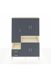 Hyperion Dolap 10 Raflı 2 Çekmeceli 5 Kapaklı 132x44x195 Aytaşı-Antrasit/Antrasit