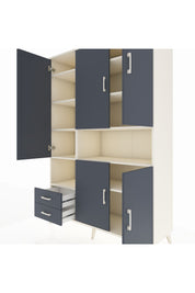 Hyperion Dolap 10 Raflı 2 Çekmeceli 5 Kapaklı 132x44x195 Aytaşı-Antrasit/Antrasit