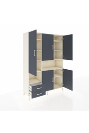 Hyperion Dolap 10 Raflı 2 Çekmeceli 5 Kapaklı 132x44x195 Aytaşı-Antrasit/Antrasit