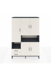 Hyperion Dolap 10 Raflı 2 Çekmeceli 5 Kapaklı 132x44x195 Antrasit-Aytaşı/Aytaşı