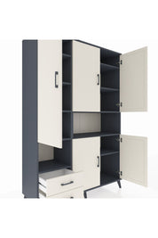 Hyperion Dolap 10 Raflı 2 Çekmeceli 5 Kapaklı 132x44x195 Antrasit-Aytaşı/Aytaşı