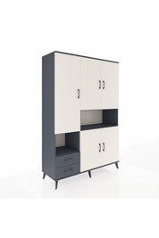 Hyperion Dolap 10 Raflı 2 Çekmeceli 5 Kapaklı 132x44x195 Antrasit-Aytaşı/Antrasit